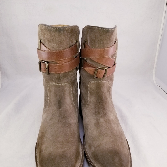 FRYE 77735 SHIRLEY STRAP BROWN SUEDE WOMEN BOOTS SIZE 9.5 B - Picture 8 of 9